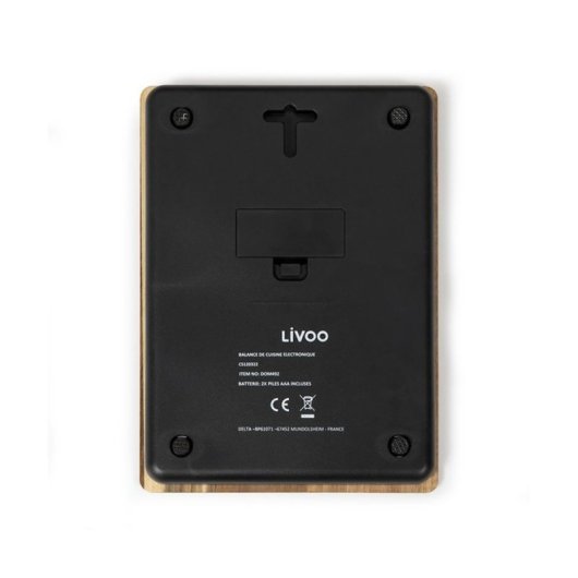 Balanza De Cocina Digital Livoo Dom492 Con Plataforma De Madera De Acacia, 5 Kg Y Precisión 1 G, Función Tare, Pantalla Lcd Y Botones Táctiles, Apagado Automático (incluye 2 Pilas Aaa)