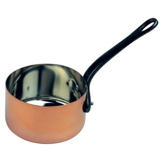 Baumalu Cazoleta De Cobre Macizo 12 Cm, Interior Estañado, Mango Fijo De Fundición, Base Plana Y Exterior Pulido