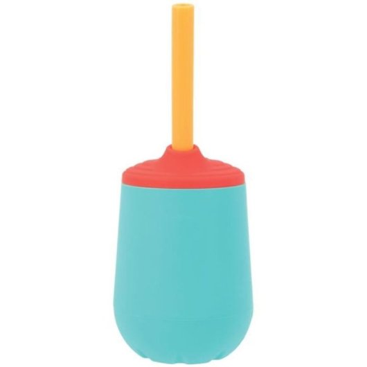 Nuby Vaso De Entrenamiento De Silicona 120 Ml, Anticoladas Y Antideslizante, Boquilla Antigoteo, Base Lastrada, 6+ Meses (azul Y Multicolor)