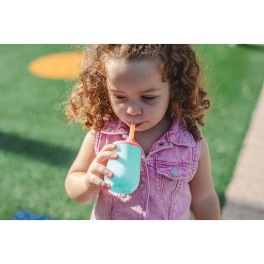 Nuby Vaso De Entrenamiento De Silicona 120 Ml, Anticoladas Y Antideslizante, Boquilla Antigoteo, Base Lastrada, 6+ Meses (azul Y Multicolor)