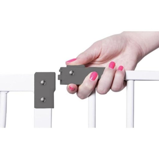 Dreambaby Liberty Reja De Seguridad Con Extensión 18 Cm, Instalación A Presión, Blanco, Para Aberturas 93–99 Cm, Apertura Bidireccional Y Cierre Seguro