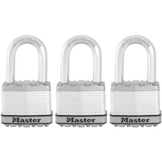 Cadeado Master Lock M115EURTRILF Aço Boro Anticorrosão Pack 3