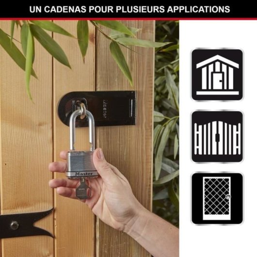 Cadeado Master Lock M115EURTRILF Aço Boro Anticorrosão Pack 3