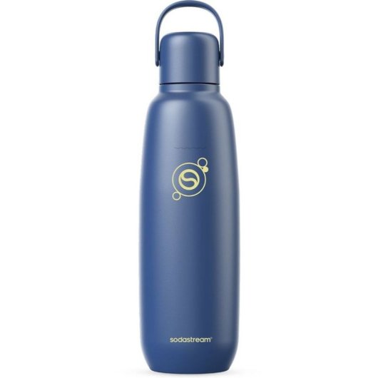Botella Sodastream Fizz&go Cool De Acero Inoxidable Aislante 930 Ml, Azul, Reutilizable, Apta Lavavajillas, Con Asa Semirrígida Y Compatibilidad Quick Connect