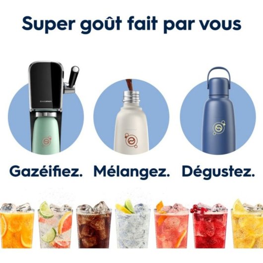 Botella Sodastream Fizz&go Cool De Acero Inoxidable Aislante 930 Ml, Azul, Reutilizable, Apta Lavavajillas, Con Asa Semirrígida Y Compatibilidad Quick Connect