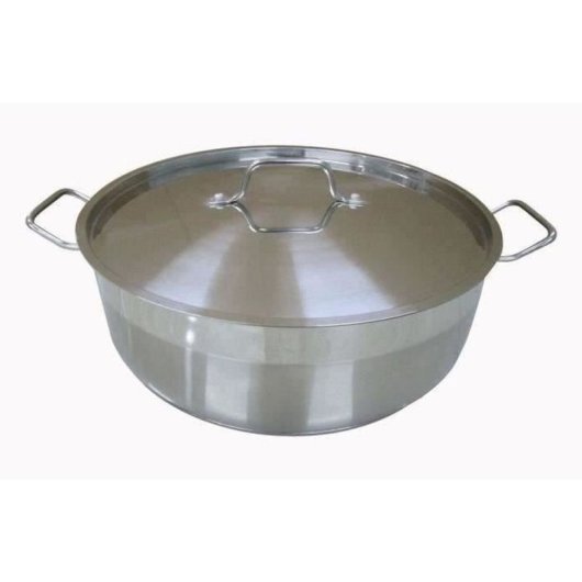 Baumalu Cazoleta Para Cocción 36 Cm De Acero Inoxidable Con Tapa, Base Difusora Triple Capa Inox/alu/inox Apta Inducción, Acabado Satinado, Interior Antiadherente