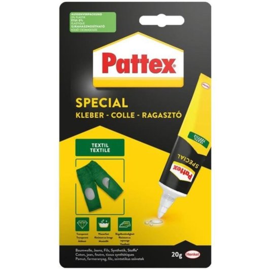 Pattex Special Textile Adhesivo Neopreno Para Textil 20 G, Resistente Al Agua Y Al Planchado, Fija En Tela Y Se Mantiene Flexible