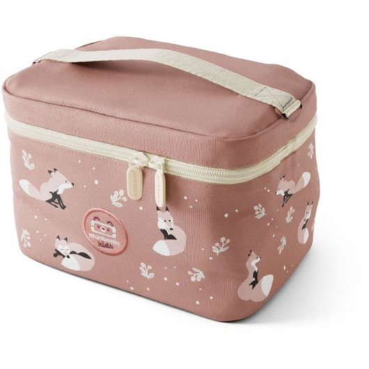 Monbento Frosty 5l Bolsa Térmica Infantil Cannelle Fox, Asa Superior, Doble Cremallera, Bolsillo Interior Con Cremallera Y Ventana De Personalización