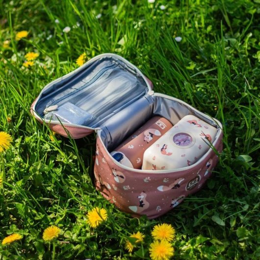 Monbento Frosty 5l Bolsa Térmica Infantil Cannelle Fox, Asa Superior, Doble Cremallera, Bolsillo Interior Con Cremallera Y Ventana De Personalización