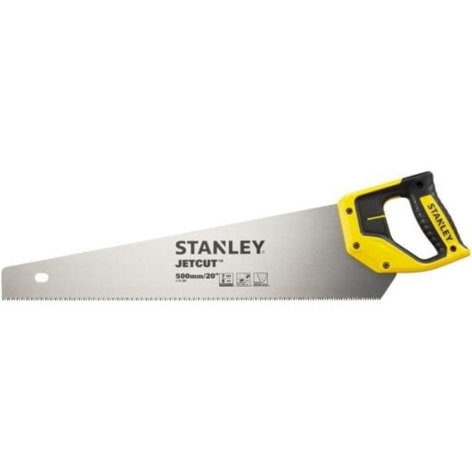 Stanley Jetcut Sierrote Manual 500 Mm (20") C75s, Hoja Acero 0,85 Mm, 7 Tpi, Dientes Universales, Empuñadura Ergonómica Bicolor Soft-grip Con Guías 45°/90°