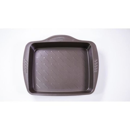Pyrex Asimetria Bandeja Para Horno Rectangular De Acero Al Carbono 30 X 24 X 5 Cm, Antiadherente Whitford Eclipse 3 Capas, 3 Asas Antideslizantes, Apta Inducción Y Lavavajillas, Marrón
