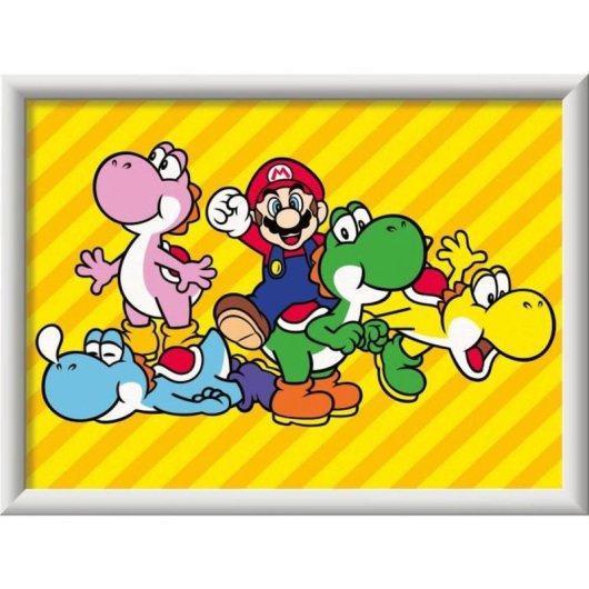Ravensburger Super Mario Creart Kids 18x24 Cm Kit Pintura Por Números (7+) Con Marco, Pincel Y Acrílicos Al Agua