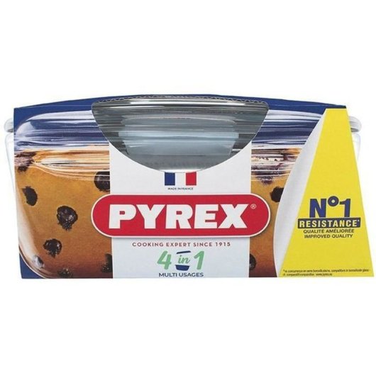 Pyrex Cacerola Redonda De Vidrio Borosilicato 1,3 L Con Tapa, Asas Ergonómicas Fijas, Apta Horno Microondas Congelador Lavavajillas, -40°c A +350°c, 21x18x8,5 Cm