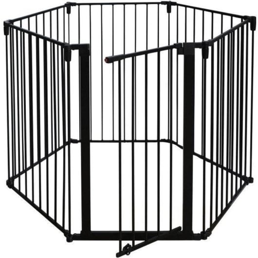 Barrière de Sécurité Nordlinger Pro 6 Panneaux 360 cm Noir Mat Porte
