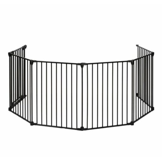 Barrière de Sécurité Nordlinger Pro 6 Panneaux 360 cm Noir Mat Porte