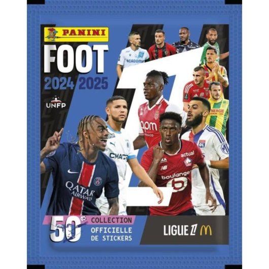 Panini Metal Tin Stickers Ligue 1 2024-2025 Slim Tin, 12 Packs (84 Cromos), Incluyen Legends, 6+