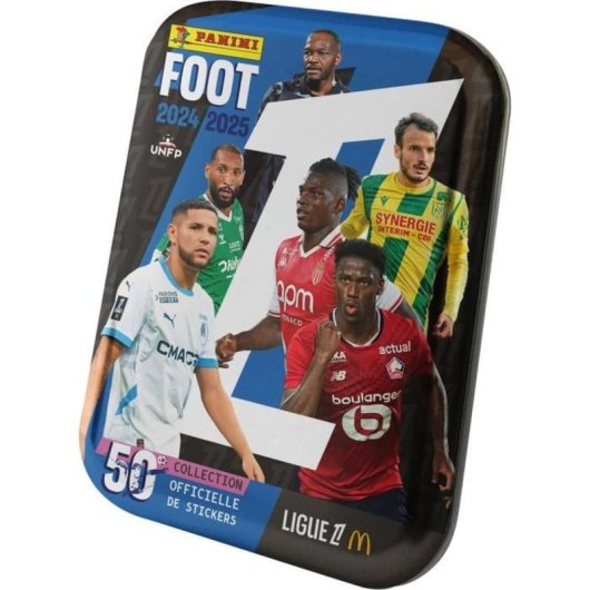 Panini Metal Tin Stickers Ligue 1 2024-2025 Slim Tin, 12 Packs (84 Cromos), Incluyen Legends, 6+
