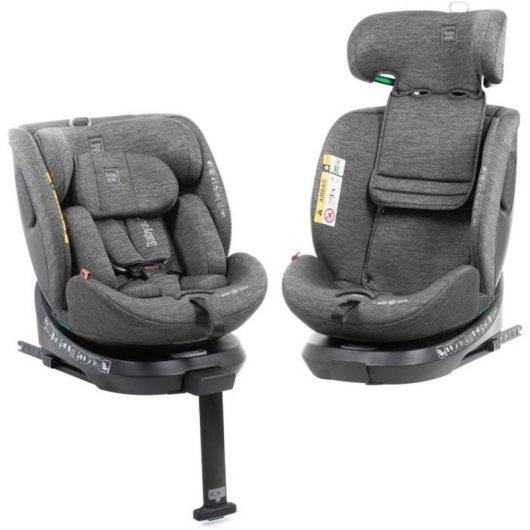 Babyauto Core Asiento De Coche Convertible I-size Isofix 360° Gris Dobby (40–150 Cm, 0–12 Años) Con Inclinación Y Protección Lateral