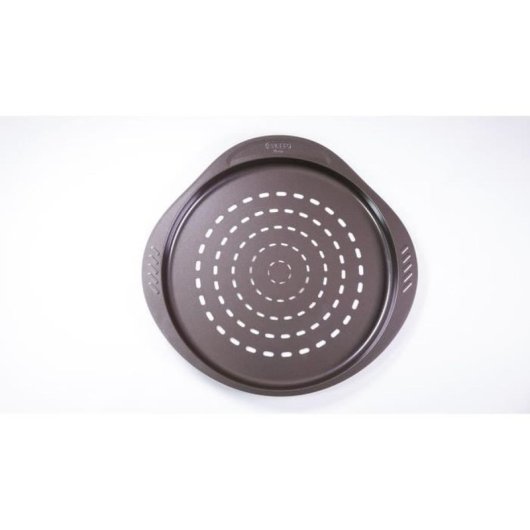 Pyrex Asimetria Bandeja Para Pizza Perforada 32 Cm, Acero Al Carbono Metal Acabado Mate, Antiadherente, Asas Ergonómicas, Apta Horno Hasta 230°c Y Lavavajillas