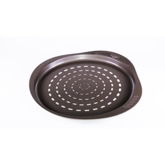 Pyrex Asimetria Bandeja Para Pizza Perforada 32 Cm, Acero Al Carbono Metal Acabado Mate, Antiadherente, Asas Ergonómicas, Apta Horno Hasta 230°c Y Lavavajillas