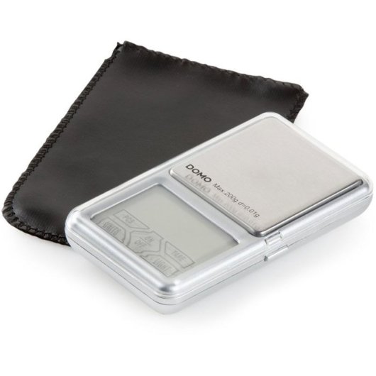 Domo Do9096w Báscula De Cocina Electrónica De Precisión 0,01 G, Capacidad 200 G, Pantalla Led, Táctil, Función Tara Y Tapa Transparente