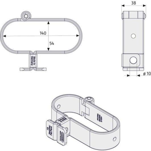 Abus Gatesec 131/140 Protector De Candados De Acero Cementado Eterna™ Anticorrosión, Para Marcos Redondos Hasta 50 Mm, Compatible Con Grillete Hasta 12 Mm, Color Gris