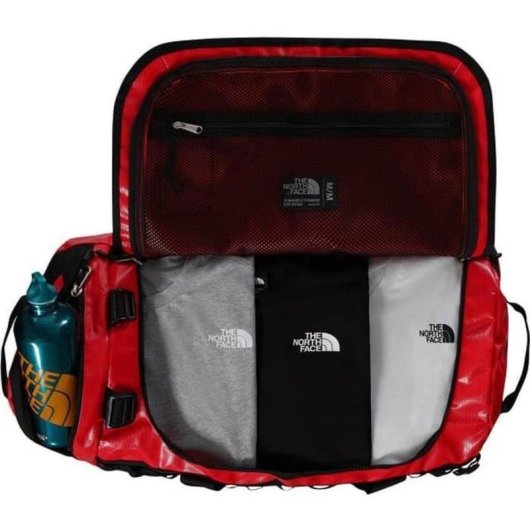 The North Face Base Camp Duffel M 71l Rojo/negro, Bolsa De Viaje Multisport, Poliéster Reciclado 1000d Con Refuerzo Balístico 840d, Acabados Repelentes, Asas Y Bandolera