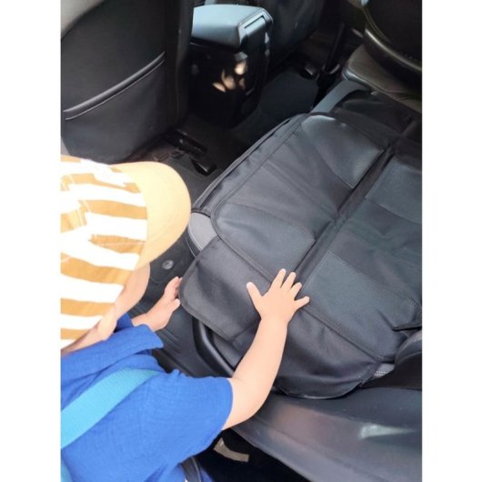 Tineo Protector De Asiento Con Aletas, Negro 75x117 Cm, Poliéster Antideslizante Impermeable, Compatible Isofix Y Cinturón
