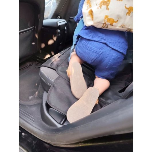 Tineo Protector De Asiento Con Aletas, Negro 75x117 Cm, Poliéster Antideslizante Impermeable, Compatible Isofix Y Cinturón