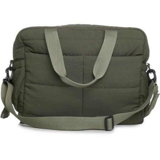 Thermobaby Plumea Bolso De Pañales Acolchado Kaki Con Cambiador Lavable, 9 Bolsillos Y 3 Isoterma Para Biberones, Asas Y Correa Ajustable, Enganche Para Carrito