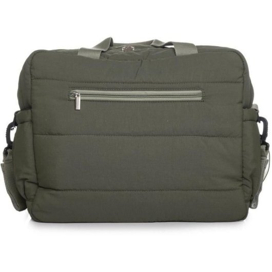 Thermobaby Plumea Bolso De Pañales Acolchado Kaki Con Cambiador Lavable, 9 Bolsillos Y 3 Isoterma Para Biberones, Asas Y Correa Ajustable, Enganche Para Carrito