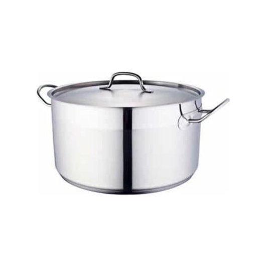 Olla Alta Baumalu De Acero Inoxidable 30 Cm, 11 L Con Tapa, Asas Remachadas, Base Difusora Triple Para Cocción Uniforme Compatible Con Inducción Y Apta Lavavajillas