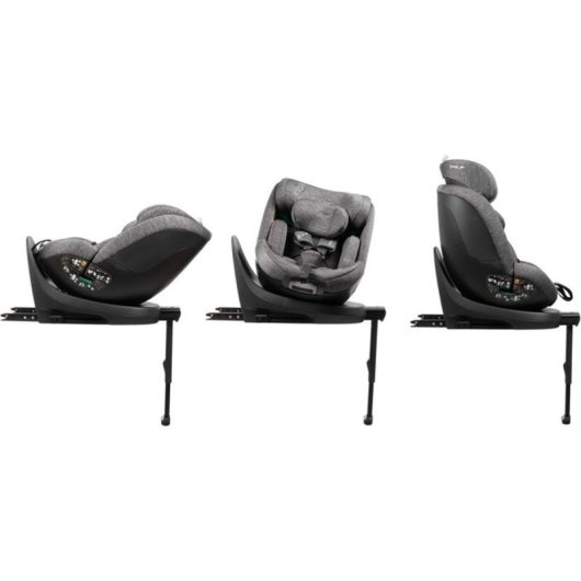 Babyauto Magna Plus Silla De Coche Convertible I-size Isofix 360° Gris Piedra, Pata De Apoyo Integrada, Arnés De 5 Puntos Y Reclinado Multiposición (0–12 Años)