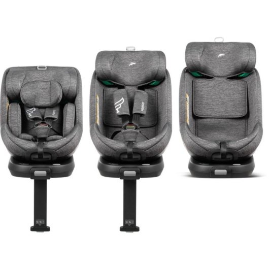 Babyauto Magna Plus Silla De Coche Convertible I-size Isofix 360° Gris Piedra, Pata De Apoyo Integrada, Arnés De 5 Puntos Y Reclinado Multiposición (0–12 Años)