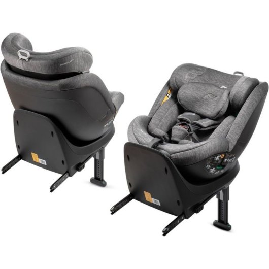 Babyauto Magna Plus Silla De Coche Convertible I-size Isofix 360° Gris Piedra, Pata De Apoyo Integrada, Arnés De 5 Puntos Y Reclinado Multiposición (0–12 Años)