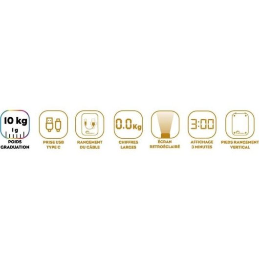 Little Balance Happy Genius Inox Balanza De Cocina Digital Recargable Usb-c 10 Kg, Precisión 1 G, Plataforma De Acero Inoxidable Y Pantalla Retroiluminada