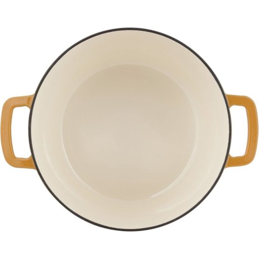 Cosy & Trendy Fontestic Cocotte De Hierro Fundido Esmaltado Ø28 Cm 6,15 L Ámbar, Interior Blanco, Tapa Con Gotas, Apta Para Todas Las Cocinas E Ideal Al Horno Hasta 200 °c
