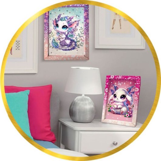 Lansay Collection Sequins Féérique – Dragón Hada, Kit De Manualidades Con Lentejuelas Enmarcadas Y Base De Poliestireno, Para Niños A Partir De 6 Años