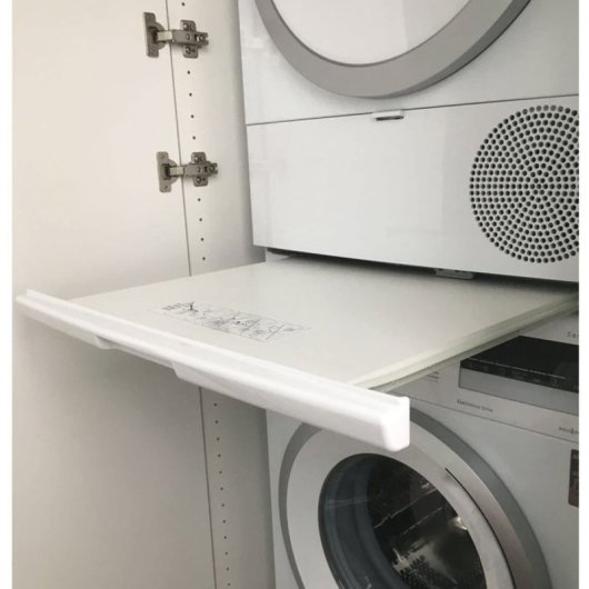 Bosch Wtz27400 Kit De Apilado Con Estante Deslizante Para Lavadoras De 60 Cm, Color Blanco