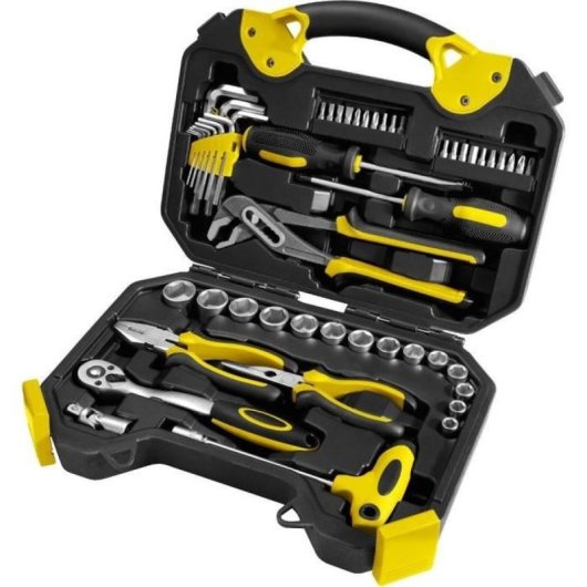 Fieldmann Fdg 5002-54r, Juego De Herramientas 54 Piezas Con Carraca 3/8”, Vasos 8-22 Mm, Destornilladores, Llaves Allen, Alicates Y Maletín Negro