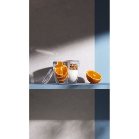 Bodum Pavina To Go Set 2 Vasos Térmicos Doble Pared Con Tapa Hermética 30 Cl, Plástico Transparente Sin Bpa, Aptos Lavavajillas