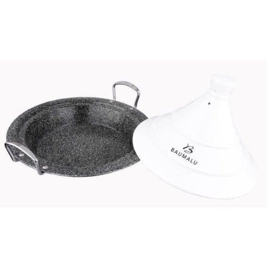 Baumalu Tagine 30 Cm Con Tapa De Cerámica, Base De Acero Inoxidable, Interior Antiadherente Efecto Piedra, Apta Para Inducción Y Horno Hasta 250 °c