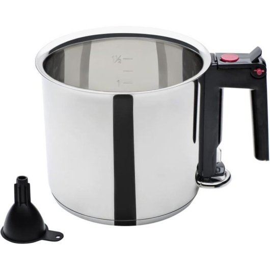 Gsw Baño María 16 Cm, 1,5 L Acero Inoxidable Doble Pared, Compatible Con Inducción, Con Depósito Y Embudo, Graduaciones, Color Gris