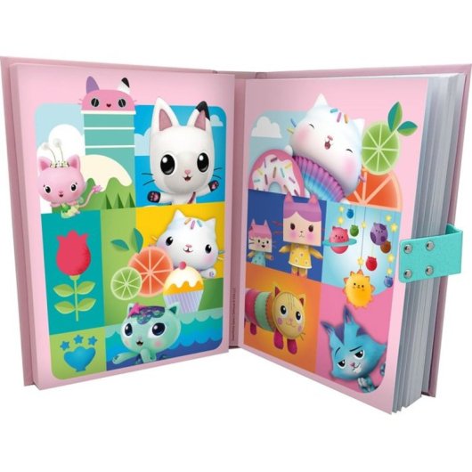 Diario Secreto Gabby's Dollhouse Rosa Con Sonido Y Cerradura De Código Numérico, Tapa Dura, Páginas Rayadas, Desde 5 Años, Kids Licensing