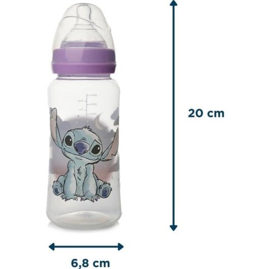 Thermobaby Lilo & Stitch Biberón Anticólico 360 Ml Con Tetina De Silicona Sin Bpa, Tetina De Flujo Variable, Lavable En Lavavajillas (en 14350)