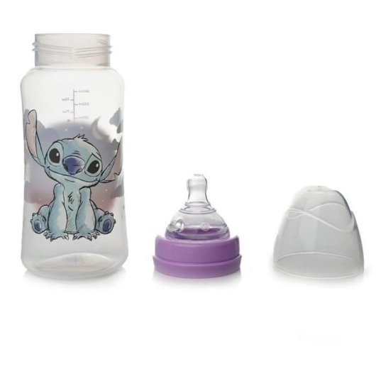 Thermobaby Lilo & Stitch Biberón Anticólico 360 Ml Con Tetina De Silicona Sin Bpa, Tetina De Flujo Variable, Lavable En Lavavajillas (en 14350)
