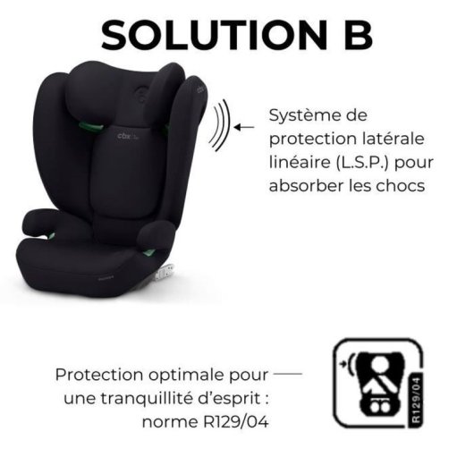 Cybex Solution B I-fix Booster Con Isofix Para Grupo 2/3, 3-12 Años 100-150 Cm, Protección L.s.p. Contra Impactos Laterales, Reposacabezas 12 Posiciones Y Funda Lavable