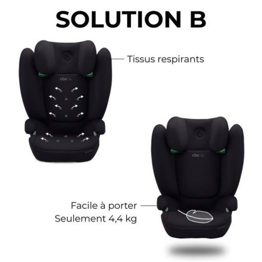 Cybex Solution B I-fix Booster Con Isofix Para Grupo 2/3, 3-12 Años 100-150 Cm, Protección L.s.p. Contra Impactos Laterales, Reposacabezas 12 Posiciones Y Funda Lavable