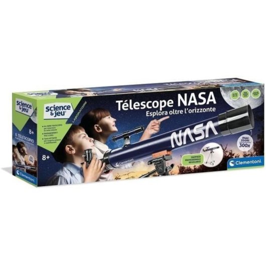 Clementoni Telescopio Infantil Nasa 50 Mm Con Trípode Ajustable Y Ocular Intercambiable