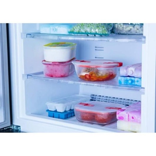 Pyrex Cook & Heat Fuente Cuadrada De Vidrio Borosilicato 20x17x6 Cm 1 L Con Tapa Hermética, 2 Válvulas De Vapor, Apta Microondas, Congelador Y Lavavajillas